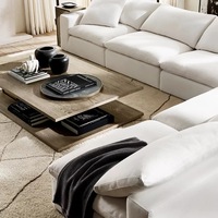 Ensemble de canapés modulaires de luxe pour salon, style Chesterfield nordique moderne haut de gamme, en bois massif et tissu, inclinables