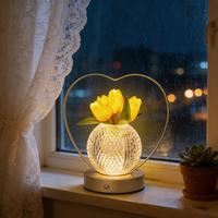 Lampe de table LED en forme de tulipe, lumière de nuit romantique pour chambre à coucher, cadeau de mariage