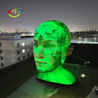 Décoration de festival gonflable tête humaine AI éclairée par LED, décoration de scène gonflable