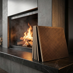 Résistance à la chaleur élevée 1350 ℃   <span class=keywords><strong>Plaque</strong></span> d'isolation ignifuge en <span class=keywords><strong>vermiculite</strong></span> pour accessoires de cheminée à bois à flamme nue - Product Image 1