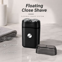Mini rasoir électrique rotatif portable à double lame pour le corps, le bikini, le visage, utilisation en camping-car, hôtel, voyage