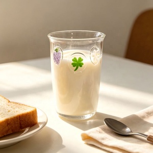 Bicchiere in Vetro Borosilicato 3D con Motivi Floreali e Frutta, Grazioso Design <span class=keywords><strong>Margherita</strong></span>, Trifoglio e Uva, per Latte, Succo e <span class=keywords><strong>Caffè</strong></span> - Product Image 6
