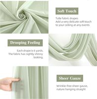 Tirai Latar Belakang Gapura Pernikahan Bahan Chiffon Tipis Ukuran Khusus Kain Draperi untuk Dekorasi Pernikahan, Plafon Panggung, Pesta, dan Acara