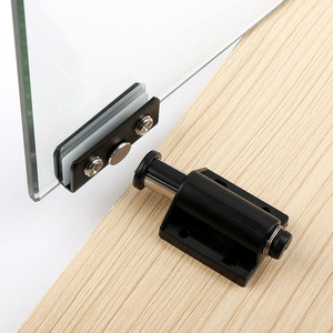 Jinnate Glass Door Hinge Stainless Steel Black U Shape Cabinet Hinge Surface Mount Modern Design Durable - Product Image 4