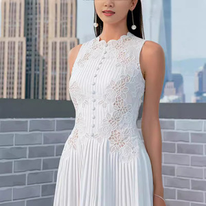 Betergirl ชุดเดรสแขนกุดปักลูกไม้<span class=keywords><strong>สี</strong></span>ขาวลาย<span class=keywords><strong>น้ำ</strong></span>สีขาวหรูหราสำหรับผู้หญิง - Product Image 3