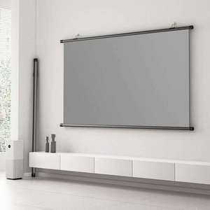 Pantalla de Proyección de Video Enrollable Económica de 84 Pulgadas 16:9, Portátil, para Colgar en la Pared, Material ALR Gris - Product Image 1