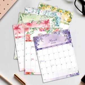 2026 English Office Wall Calendar <b>18</b> Month Sprial Panel Design European & American Style - Product Image 1