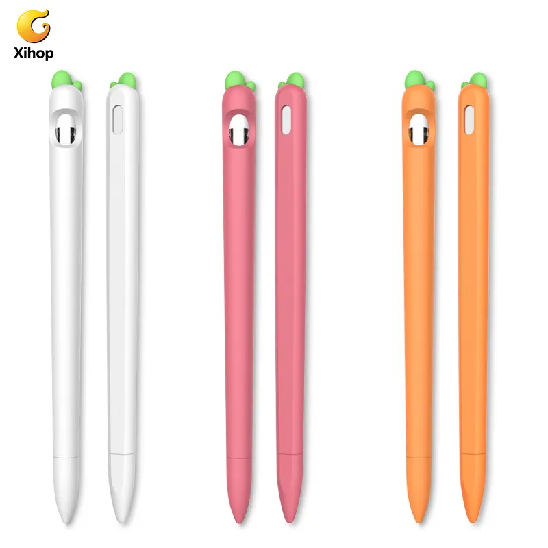 Xihop capa de silicone para caneta touch, estojo protetor original de desenhos animados, manga de silicone, para apple ipad pencil 1 2