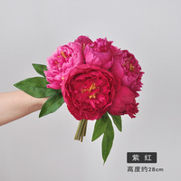 H-115 Vente en gros de bouquets de fleurs artificielles en soie, petites pivoines pour mariage, décoration de la maison
