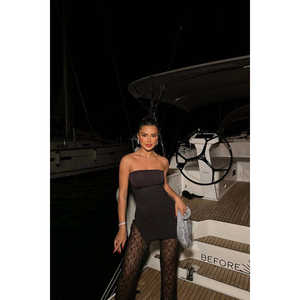 Robes de soirée en tulle noir, costume pantalon - Product Image 3