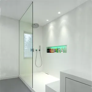 Cabine de douche en verre trempé Transparent à usage familial, toilettes mobiles portables, cabine de douche, salle de réunion, porte en verre