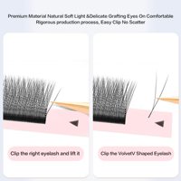 Volvet V Type Extension de Cils Épaisseur 0.07mm Fait à la Main Premium Naturel Doux Vison Volvet V Forme Extension de Cils
