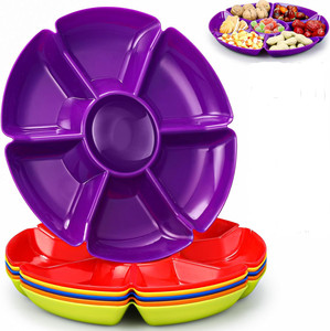 1 Khay Đựng Đồ Ăn Tròn Chia Ngăn Bằng Nhựa PP Thân Thiện Với Môi Trường, Dùng Cho Đồ Ăn Nhẹ, Món Khai Vị, Và Sốt - Product Image 4