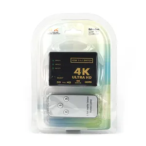 Divisor HD de alta velocidad 4K, 3x1, 3 en 1, con control remoto, conmutador de Cable infrarrojo HD