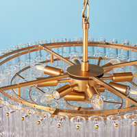Lustre moderne en tube de verre, luminaire suspendu en laiton sur mesure, hauteur réglable pour hôtel, salon, escalier, lampe de plafond décorative
