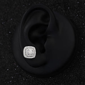 Pendientes de Diamantes Blancos Cultivados en Laboratorio de Plata de Ley 925, Joyería Elegante y Sencilla, Regalo para Mujer, para Bodas y Uso Diario - Product Image 3