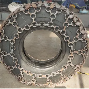Catena di protezione per pneumatici con collegamento saldato in acciaio 14.00 resistente catena Zapato Nieve catena da neve
