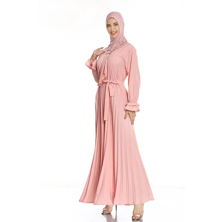 Vestido muscular de alta qualidade, roupa islâmica simples burqa abaya com mangas compridas