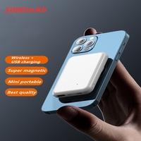 Powerbank Nirkabel Pintar 5000Mah Ramping Pengisi Daya Baterai Bank Daya Mini Ponsel Casing 5000Mah Bank Daya Nirkabel Magnetis