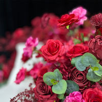 Sunwedding Künstliche Blumen Rote Rosen Girlande Sofa-Hintergrund Hochzeits-Tischdekoration
