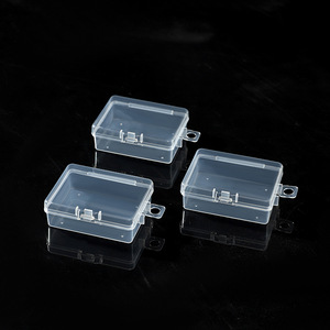 Transparent <b>Plastic</b> Storage <b>Box</b> Rectangle PP 24mm Height With Lid Eco Friendly For Small Item Storage - Product Image 2