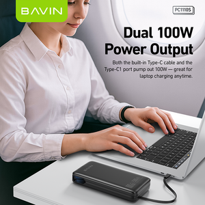 BAVIN <span class=keywords><strong>100W</strong></span> Super Fast Charging PC1110S 25000mah Power Bank avec <span class=keywords><strong>chargeur</strong></span> rapide Type C Câble USB C - Product Image 3