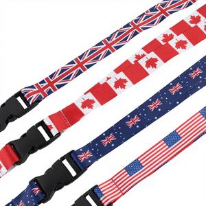 Herstellerangepasste Nationalflaggen-Handyschlaufe ID-Schlüsselband Ausweishalter Schlüsselband Schulband Polyester-Schlüsselband - Product Image 4