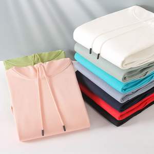 Ropa de otoño e invierno de alta calidad con capucha de peso pesado logotipo impreso personalizado sudaderas con capucha de moda para hombres de Color sólido grueso - Product Image 2