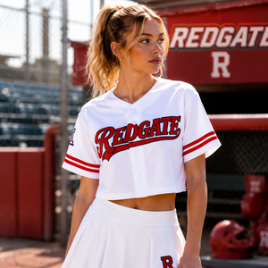 Camiseta corta personalizada para mujer, estilo béisbol, vestidos para chicas universitarias, camisetas de béisbol, conjuntos sexys de camiseta corta para equipos escolares - Product Image 1