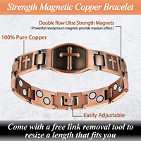 Aimants haute puissance thérapie énergétique soulagement de la douleur arthrite réglable 100% Bracelet magnétique en cuivre pur pour hommes bijoux de santé
