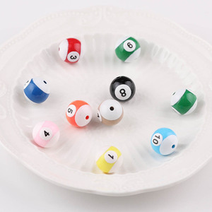 Perles de billard rondes plaquées acrylique de 10 mm pour la fabrication de bijoux et accessoires DIY - Product Image 3