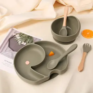Индивидуальный новый набор посуды для кормления ребенка LFGB стандартная детская силиконовая тарелка Пищевая силиконовая тарелка