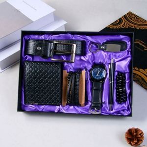 Set de Regalo de 6 Piezas para Hombre: Reloj, Cartera, Cinturón, Llavero, Bolígrafo y Caja de Regalo para Hombres de Negocios, Artículos para Regalos Navideños - Product Image 4