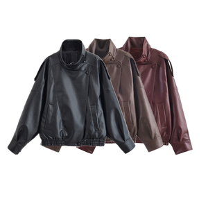 Veste <span class=keywords><strong>Femme</strong></span> SHENZHU Hiver 2025 Nouvelle Collection Imprimée Fine Écologique Respirante Ample à Manches Longues Col Montant - Product Image 1