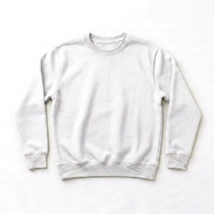 <b>Men's</b> <b>White</b> O-Neck <b>Sweatshirt</b> 100% Cotton Knitted Regular Fit Casual Pullover Solid Color Long Sleeve Autumn Wear - Product Image 1