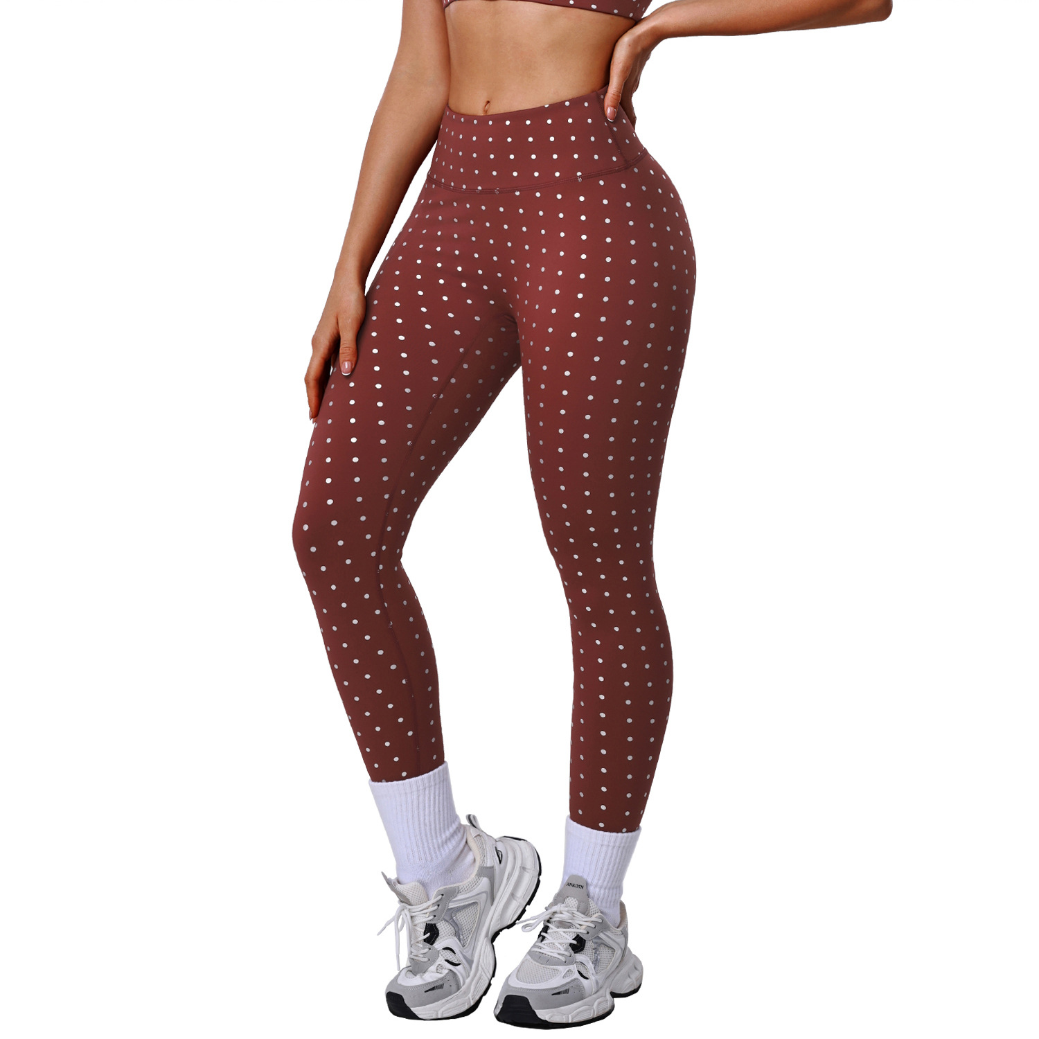 New Polka Dot Yoga Pants High Waist Tummy Control High Waist Yoga Pants Women Workout Legging Fitness Wear