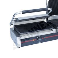 Pour SUNNEX Double Tête Commercial Panini Grill Sandwich Maker Électrique Chauffage Presse Plaque pour Hôtels et Restaurants
