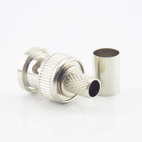 Connecteur Coaxial pour BNC mâle RG59, adaptateur de connecteur Coaxial, 3 pièces à sertir