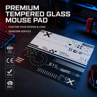 Tapis de souris en verre trempé micro-gravé personnalisé, professionnel, pour le jeu, zéro latence, joueurs d'e-sport, usine OEM, avancé, supérieur