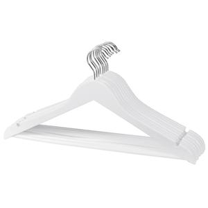 Paquete de 5 Perchas de Plástico Blancas con Hombros Antideslizantes para Almacenamiento en Armarios - Product Image 1