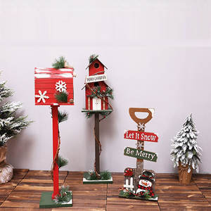 <strong>Christmas</strong> Decor Floor Letterbox Outdoor <strong>Postbox</strong> Handmade Wooden Craft Mailbox <strong>Christmas</strong> Mailbox Gift - Product Image 1