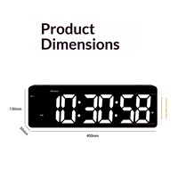 Jam Dinding Digital Layar Besar LED Ultra-HD 16-inci Desain Minimalis Modern Catu Daya Eksternal Waktu Otomatis