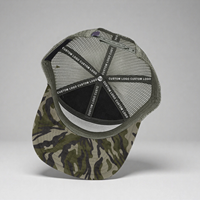 Casquettes de baseball 7 panneaux en coton 100% camouflage de haute qualité avec impression personnalisée, broderie en cuir et patch tissé, modèles Snapback, Trucker et HATS en maille