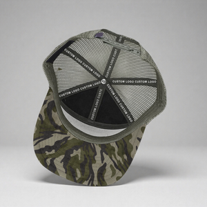 <span class=keywords><strong>Gorras</strong></span> de Béisbol <span class=keywords><strong>Personalizadas</strong></span> con Bordado en Cuero, Parche Tejido, 100% Algodón, Camuflaje, 7 Paneles, Cierre a Presión, Malla Trucker - Product Image 6
