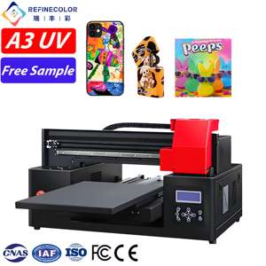 Imprimante à plat UV Refinecolor de petite taille A3, 6 couleurs, pour coques de téléphone portable, trophées, acrylique, balles de golf, briquets, machine d'impression - Product Image 1