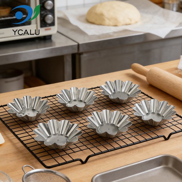 Factory Wholesale Disposable Aluminum Foil Containers Tart Molds Sunflower Shape Tart Food Grade Popular Pastry Containers Cups