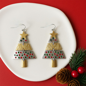 Hot Selling Handmade Christmas Tree <b>Earrings</b> Large Star Metal Christmas Tree Spliced <b>Drop</b> <b>Earrings</b> Necklace Mainly Made Alloy - Product Image 5