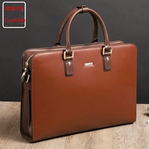 Sac à bandoulière de luxe <span class=keywords><strong>en</strong></span> cuir de vachette véritable pour homme, mallette d'affaires étanche, style <span class=keywords><strong>avocat</strong></span> tendance - Product Image 4