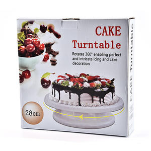 Lixsun Plaque de montage de gâteau Fond plat Table de montage en plastique Porte-gâteau d'<span class=keywords><strong>anniversaire</strong></span> antidérapant Plaque rotative Outil de cuisson - Product Image 6