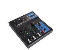 Mixeur audio professionnel USB 4 canaux F4 avec suppression du bruit sans fil, voix réglable, streaming pour deux personnes, effets sonores multiples